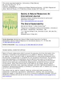 This article was downloaded by: [University of New Mexico] On: 30 June 2014, At: 12:14 Publisher: Routledge Informa Ltd Registered in England and Wales Registered Number: Registered office: Mortimer House, 37-41 