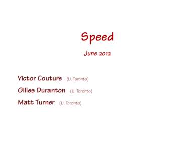 Speed June 2012 Victor Couture Gilles Duranton Matt Turner