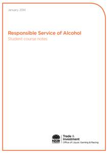 NSW Responsible Service of Alcohol - Student course notes