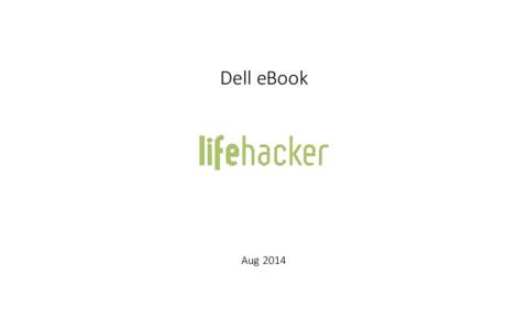 Dell eBook  Aug 2014 Campaign Overview