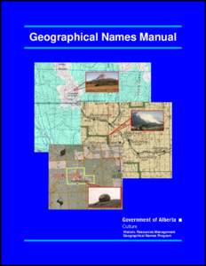 Geographical Names Manual  Historic Resources Management Geographical Names Program  Geographical Names Manual