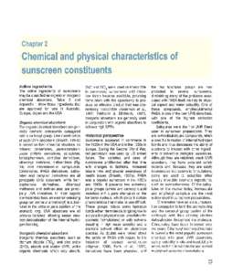 Chapter 2  Chemical and physical characteristics of sunscreen constituents Active ingredients The active ingredients of sunscreens