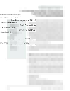 Soil & Water Management & Conservation  Land Management Effects on Near-Surface Soil Properties of Southeastern U.S. Coastal Plain Kandiudults M.R. Levi*