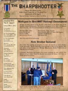 The  Sharpshooter Official Newsletter of the Robert Finch Camp No. 14 – Traverse City Department of Michigan