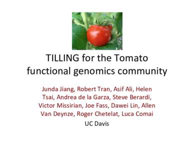 Microsoft PowerPoint - VanDeynze Tilling genomics