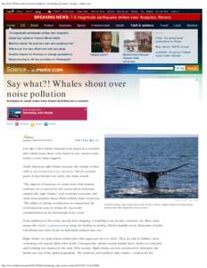 Say what?! Whales shout over noise pollution - Technology & science - Science - msnbc.com