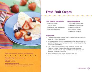 Fresh Fruit Crepes Fruit Topping Ingredients Crepe Ingredients  	 ¼	cup brown sugar
