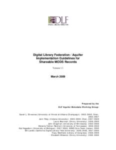 DLF/Aquifer Implementation Guidelines for Shareable MODS Records