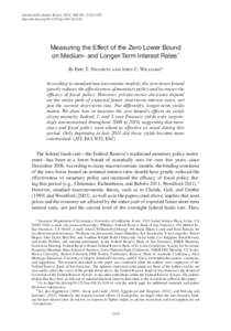 American Economic Review 2014, 104(10): 3154–3185 http://dx.doi.orgaerMeasuring the Effect of the Zero Lower Bound on Medium- and Longer-Term Interest Rates† By Eric T. Swanson and John C. Willi
