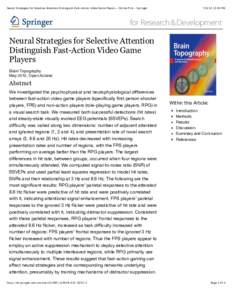 Neural Strategies for Selective Attention Distinguish Fast-Action Video Game Players - Online First - Springer:04 PM Neural Strategies for Selective Attention Distinguish Fast-Action Video Game