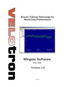 Bicycle Training Technology for World Class Performance Wingate Software Users Guide