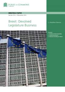 Brexit: Devolved Legislature Business