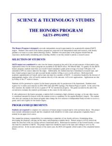SCIENCE & TECHNOLOGY STUDIES