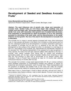 Development of Seeded and Seedless Avocado Fruits