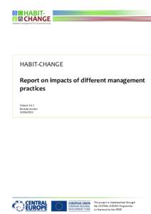 HABIT-CHANGE Report on impacts of different management practices OutputRevised version