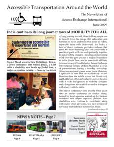 Accessible Transportation Around the World The Newsletter of Access Exchange International June 2009