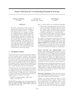 Sensor Selection for Crowdsensing Dynamical Systems  Fran¸ cois Schnitzler Technion
