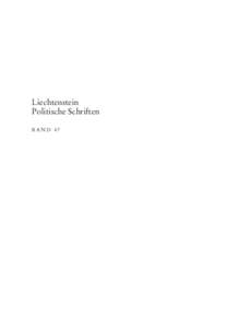 Liechtenstein Politische Schriften BAND 47 Frank Marcinkowski / Wilfried Marxer