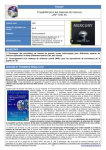 Traceability for Mercury Measurements  (JRP ENV51, MeTra)