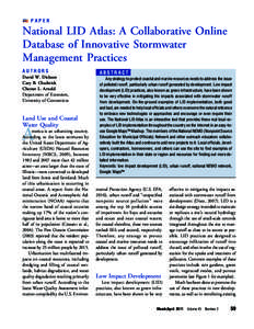 PAPER  National LID Atlas: A Collaborative Online Database of Innovative Stormwater Management Practices AUTHORS