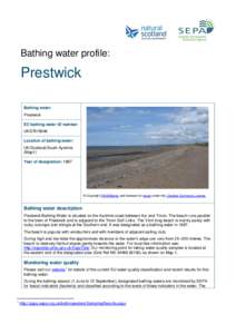Bathing water profile:  Prestwick Bathing water: Prestwick EC bathing water ID number: