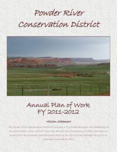 Powder River Conservation District Annual Plan of Work FYMission Statement