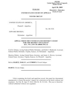 FILED United States Court of Appeals Tenth Circuit April 30, 2009 PUBLISH