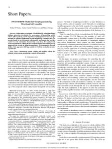 738  IEEE TRANSACTIONS ON ROBOTICS, VOL. 25, NO. 3, JUNE 2009 Short Papers SWARMORPH: Multirobot Morphogenesis Using