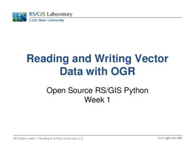 OS Python week 1: Reading & writing vector data