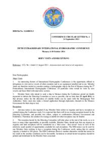 IHB File No. S1/6000/X-5 CONFERENCE CIRCULAR LETTER NoSeptember 2013 FIFTH EXTRAORDINARY INTERNATIONAL HYDROGRAPHIC CONFERENCE Monaco, 6-10 October 2014