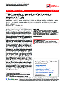 TGF-β2 mediated secretion of sCTLA-4 from regulatory T cells