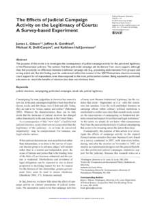 The Effects of Judicial Campaign Activity on the Legitimacy of Courts: A Survey-based Experiment Political Research Quarterly XX(X) 1­–14