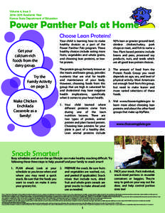 Volume 4, Issue[removed]–2015 Academic Year Kansas State Department of Education Power Panther Pals at Home Choose Lean Proteins!