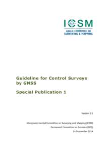 Guideline for Control Surveys by GNSS Special Publication 1 Version 2.1
