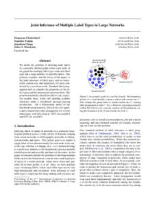 Joint Inference of Multiple Label Types in Large Networks  Deepayan Chakrabarti Stanislav Funiak Jonathan Chang Sofus A. Macskassy