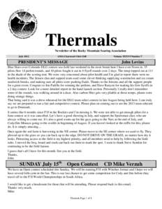 Thermals Newsletter of the Rocky Mountain Soaring Association July 2012 AMA Chartered Club 1245