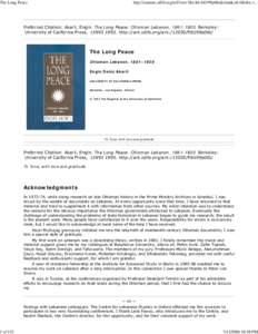 The Long Peace  1 of 152 http://content.cdlib.org/xtf/view?docId=ft6199p06t&chunk.id=0&doc.v...