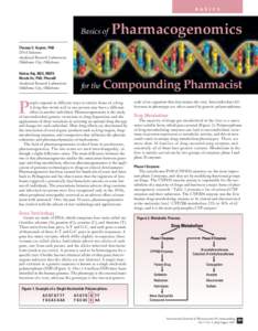 B A S I C S  Basics of Pharmacogenomics