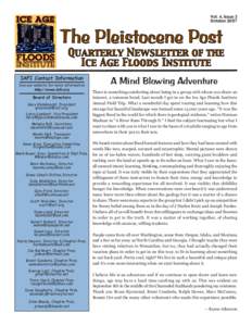 Vol. 4, Issue 3 October 2007 The Pleistocene Post  Quarterly Newsletter of the
