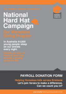 The Property Industry Foundation’s  National Hard Hat Campaign Our Workplace