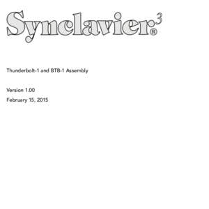 !  Thunderbolt-1 and BTB-1 Assembly Version 1.00 February 15, 2015
