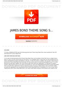 BOOKS ABOUT JAMES BOND THEME SONG SHEET MUSIC  Cityhalllosangeles.com JAMES BOND THEME SONG S...