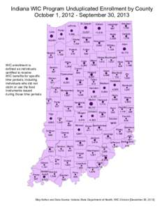 Indiana WIC Program Unduplicated Enrollment by County October 1, [removed]September 30, 2013 Porter Lake
