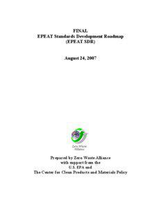 FINAL EPEAT Standards Development Roadmap (EPEAT SDR)