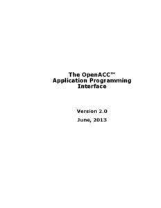 OpenACC Application Programming Interface