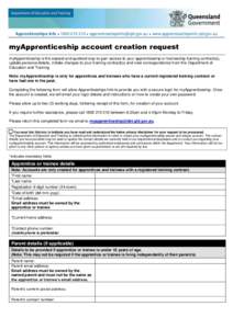myApprenticeship account creation request