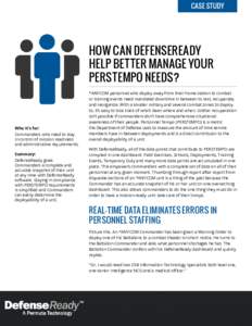 Case Study  How Can DefenseReady Help Better Manage Your PERSTEMPO Needs?