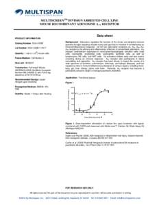 MULTISCREENTM DIVISION ARRESTED CELL LINE MOUSE RECOMBINANT ADENOSINE A2A RECEPTOR Data sheet PRODUCT INFORMATION