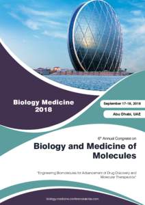 Biology Medicine 2018 September 17-18, 2018  Abu Dhabi, UAE