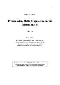 1  SPECIAL ISSUE Precambrian Mafic Magmatism in the Indian Shield